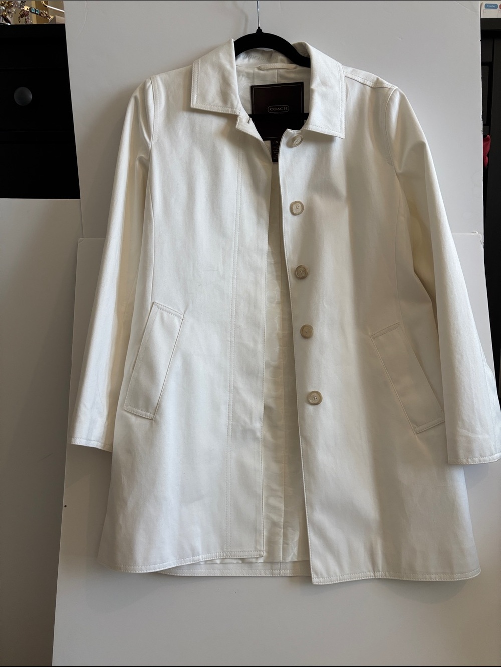 Coach Cream Button-Front Trench Coat -  Will Drop by $20 if bought by 7/1